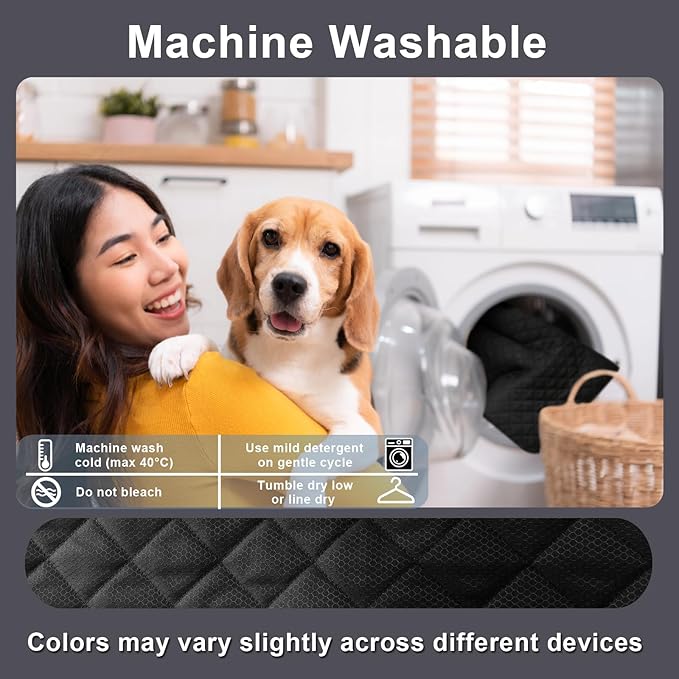 Dog Car Seat Cover Front Seat - Waterproof and Non-Slip, Heavy-Duty Pet Seat Protector with Side Flaps, Full Protection for Front Bucket Chairs on Cars SUVs Trucks (Black, Standard Front)