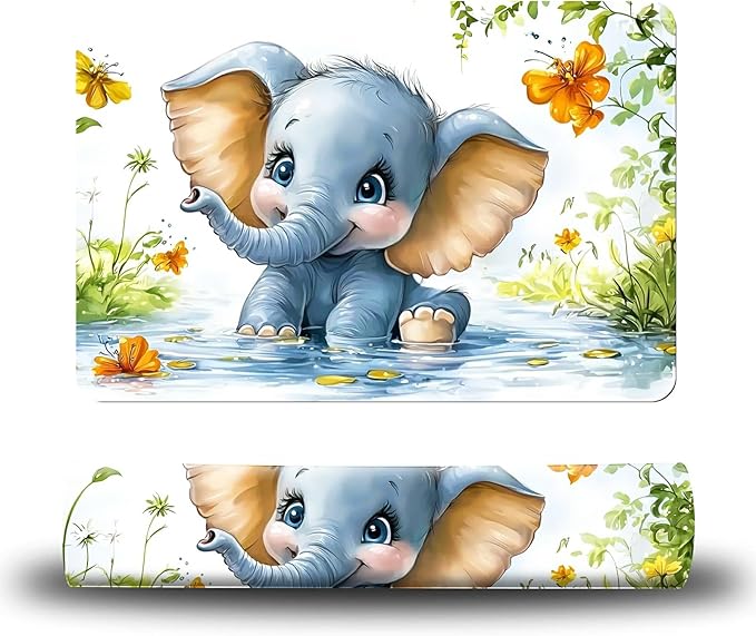 Dog Food Mat, 19.6" x 23.6" Absorbent Pet Feeding Mat for Food and Water, Waterproof Diatom Mud Pet Placemat with Non-Slip Rubber Backing, Easy Clean Cat Bowl Mat for Floors - Gray Elephant