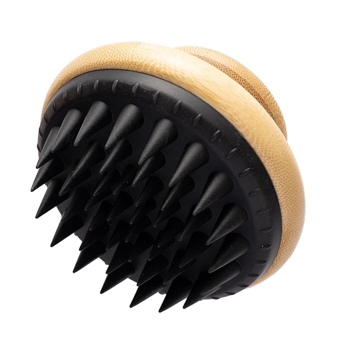 Doggy Style Large Dog Bath Brush, Bamboo Handle with Soft Silicone Bristles, Shampoo Scrubber for Shedding, Bathing & Massage, Eco-Friendly Grooming Tool for Medium and Large Breeds