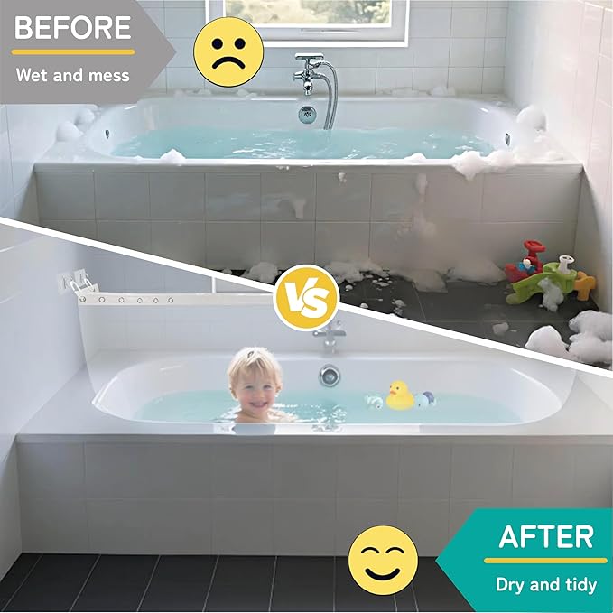 Bathtub Splash Guard for Kids & Pets | Splash-Proof & Adjustable Design | Easy Installation | Transparent Tub Splash Guard | Splash Guard for Bathtub | Bathtub Splash Guard for Tub Kids