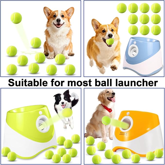 10 Pack of 2 Inch Mini Tennis Balls for Small Dogs, Fetch & Chew Toys, Compatible with 2" Automatic Ball Launchers for Interactive Play (Green 2)