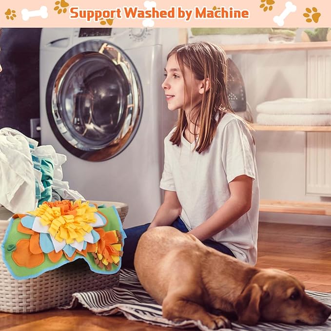Yummy Sam Snuffle Mat for Small and Medium Dogs, 2 in 1 Portable Interactive Nose Smell Training Sniffing Pad with Puzzle Toys for Boredom Stimulating Slow Eating and Keep Busy (Green)