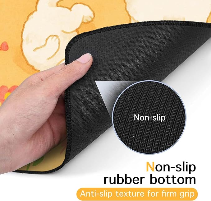 HOMETITUTE Bichon Frise Pet Food Mat Cute Spill-Proof Dog Water Bowl Mat Funning Mats for Cat Food and Water Bowls Cute Easy Clean Dog Bowl Mats Pet Placemat 20" x 12" Fast Dry Pets Feeding Pad