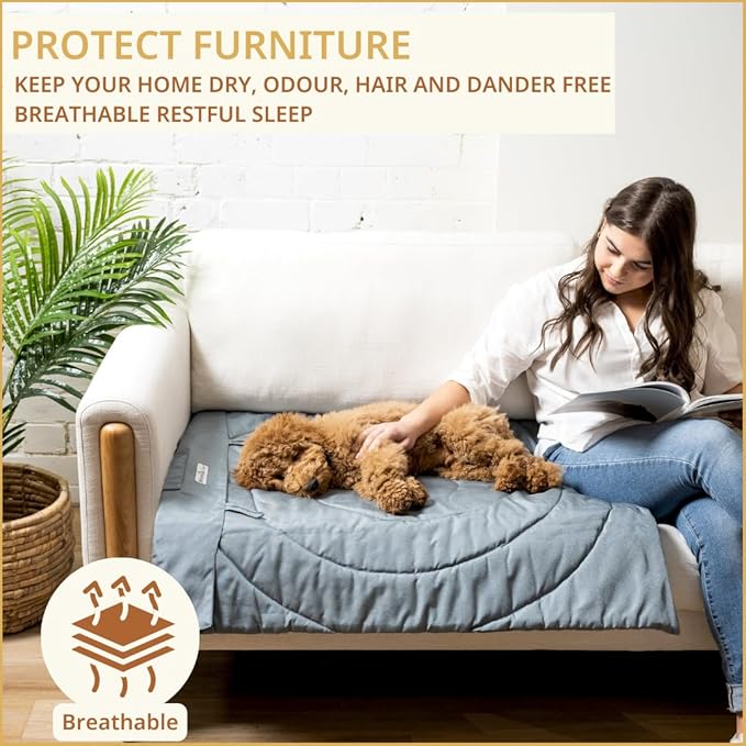 Dog Travel Mat - Portable Waterproof Foldable Dog Bed for Home, Car, Crate & Outdoor - Washable Roll Up Pet Mat for Medium & Large Dogs (39"x30") - Includes Carry Bag