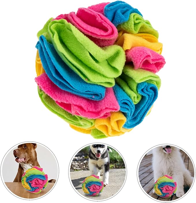 Pet Dog Sniffing Ball Toy Durable Chewing and Feeding Toy for Interactive Play Reduces Stress and Improves Sense of Smell Washable and Reusable Candy Color Design