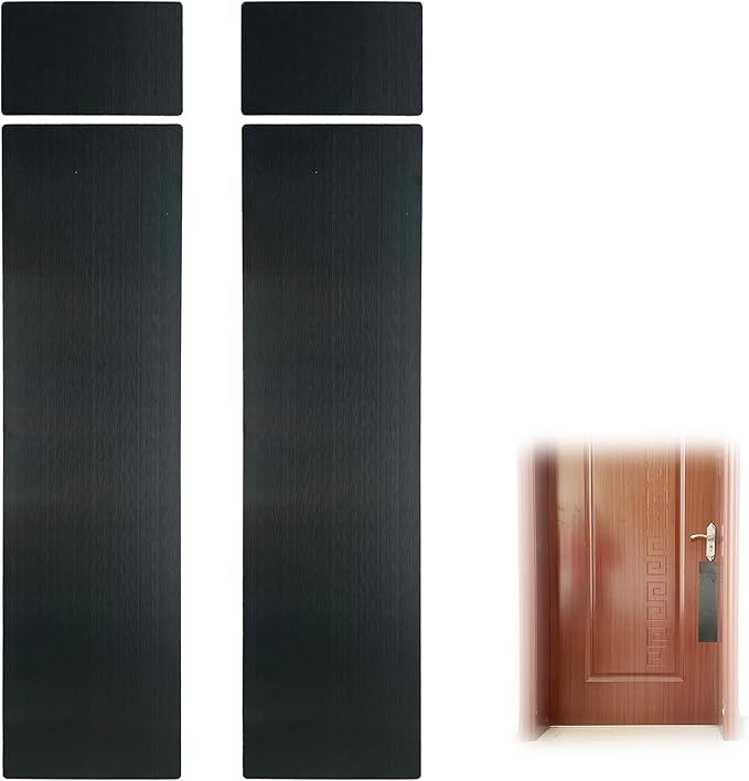 Door Protector from Dog Scratching - Stainless Steel and Anti Scratch Protector for Door, 2 Sizes Stick Pet Scratch Plate, Self-Adhesive Door Scratch Protector Door Frame Protector cat Scratching