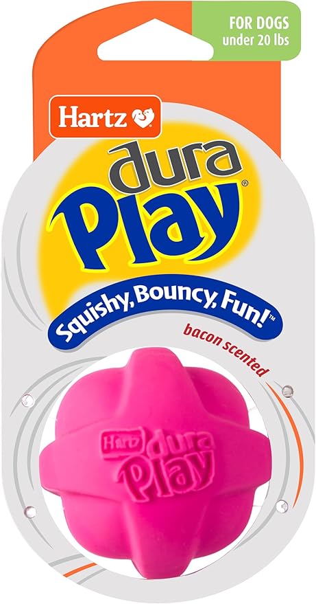Hartz DuraPlay Bacon Scented Dog Toys, Small (Assorted Color)