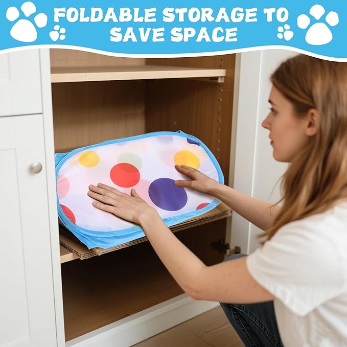 Foxtell Cat Ball Pit Include 229 PCS Interactive Cat Toys for Indoor Bored Self Play Enrichment Toy for Indoor Cats Interactive Fun and Exercise