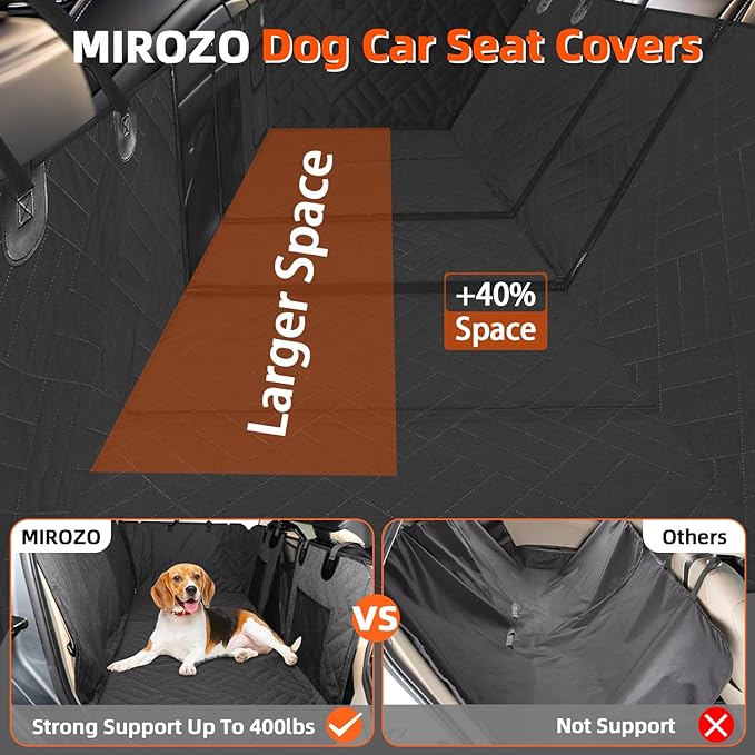 MIROZO Back Seat Extender for Dogs,Dog Car Seat Cover for Pets,600D Heavy Duty Seat Cover for Dogs, 100% Waterproof Dog Seat Covers for Cars, Durable Car Seat Protector for Pet Sedan SUV Trucks