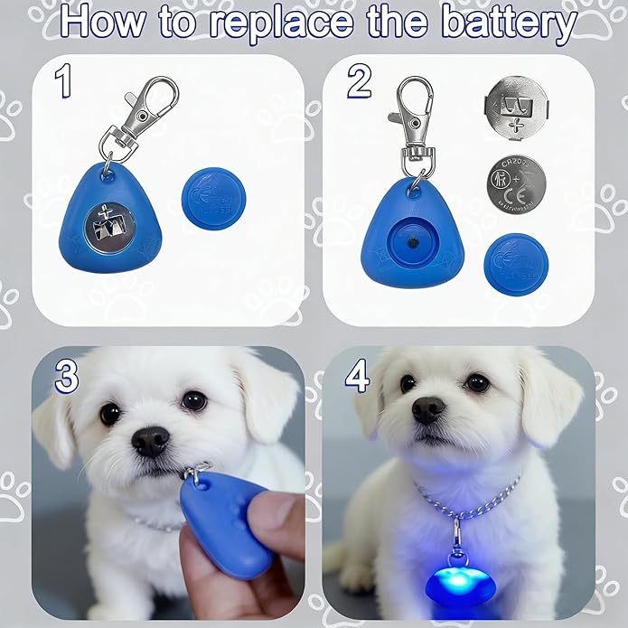 QUELIEN LED Dog Collar Light, Clip-On Dog Safety Light for Night Walking, High Visibility Light Up Dog Collar Accessory for Summer Camping & Hiking, Lightweight for All Pets, Red