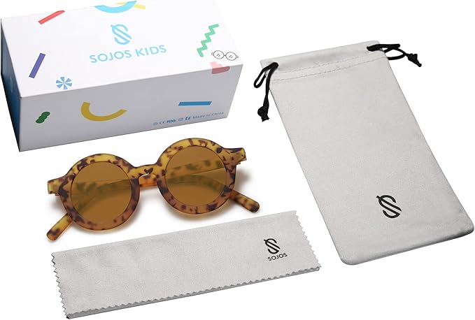 SOJOS Cute Round Polarized Sunglasses for Kids Girls Boys UV400 Protection De Sol Gafas Beach Holiday