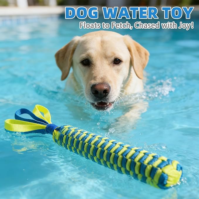 Floating Pool Dog Toys for Water Fetch, Durable Tug Of War Dog Chew Toys for Small Medium Large Dogs, Interactive Outdoor Summer Essentials for Lake Beach Dummy Retrieving Bumper Training 2 Pack