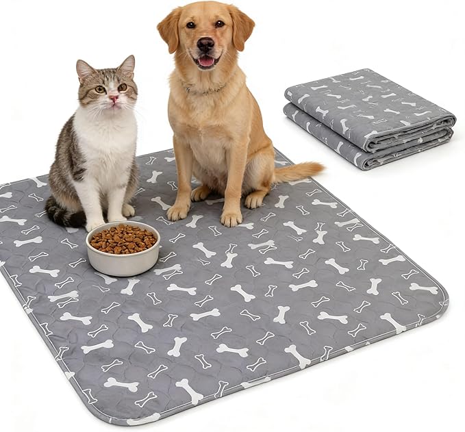 Puppy Pee Pads with Pheromones, Non-Slip Leakproof Dog Pee Mat , Washable Reusable Puppy Training Pads,Odor Resistant Absorbent Pad for Dogs and Cats (S: 15.7" × 23.6")