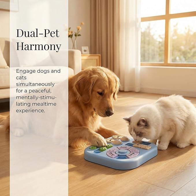 Tee Shirt Galaxy Interactive Dog Treat Puzzle Toys Durable, Dog Puzzle Toy IQ Training Slow Feeder for Large Medium Small Dogs, Squeak Enrichment & Mental Stimulation,Light Blue