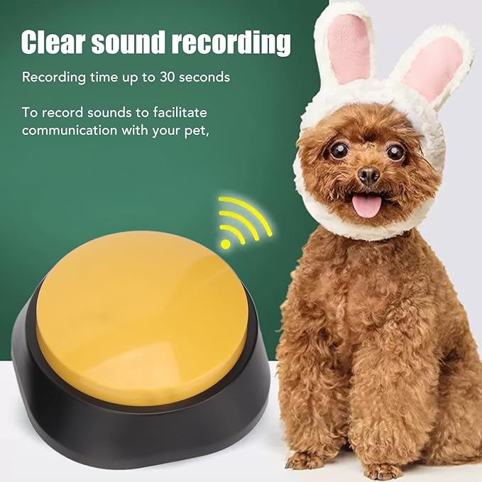 Dog Buttons for Communication, 4PCS Assorted Colors 30s Recording Voice Recording Buttons Pet Training Buzzer for Cat Pet Training