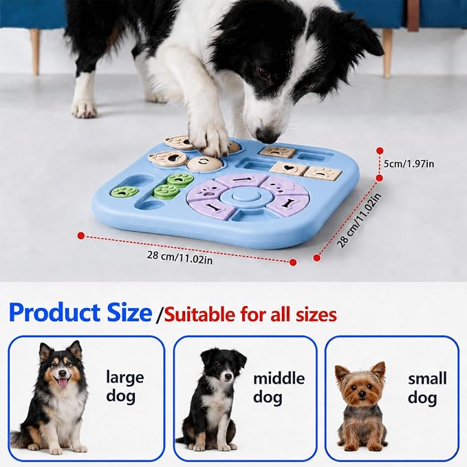 Tee Shirt Galaxy Interactive Dog Treat Puzzle Toys Durable, Dog Puzzle Toy IQ Training Slow Feeder for Large Medium Small Dogs, Squeak Enrichment & Mental Stimulation,Light Blue