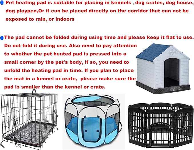 Pet Heating pad Outdoor Small Dog cat Heating pad Heated ped beds for Outside Dogs House Heater Electric Warming pad for Puppies with Timer,Chew Resistant Cord,Easy Clean,Waterproof