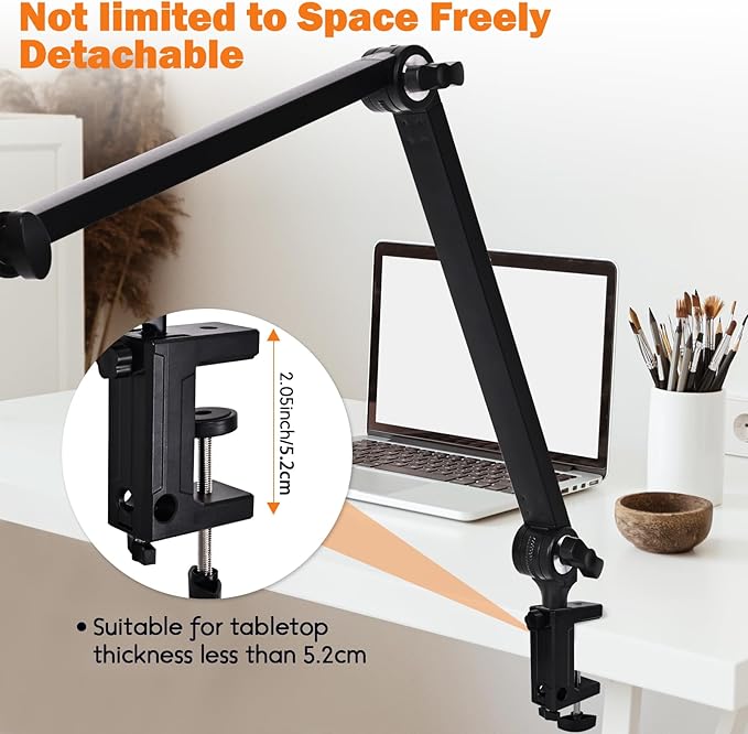 Hair Dryer Stand, Multi Angle Adjustable Blow Dryer Stand Hands Free with Universal Clamp - Allow You to Dry Hair Hand Freely