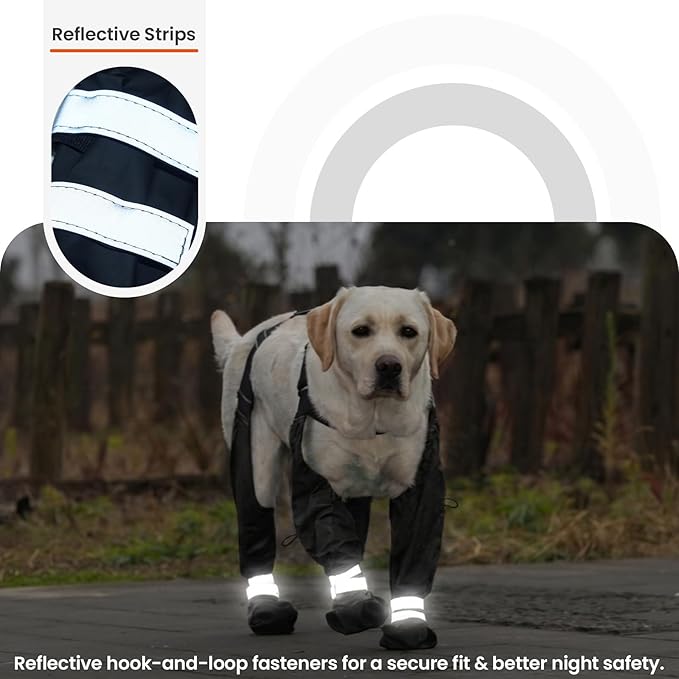 Waterproof Dog Boots for Small Medium Dogs Dog Paw Protectors Dog Suspender Boots Anti-Slip Pet Shoes for Outdoor Walking Stay-On,Dirt-Proof Comfortable Booties