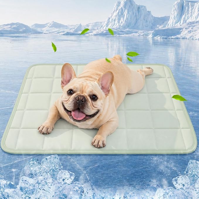 PICK FOR LIFE Cooling Blanket for Dogs, 0.4 Q-MAX Pets Cooling Comforter Throw for Bed Cover, Summer Blanket for Large Dogs Washable, Soft Lightweight Cold Mats for Pet Hot Weather (30"×40"/Green)