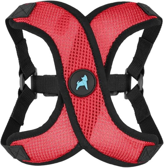 Gooby Comfort X Step in Lite Dog Harness - Choke Free, Escape Free with Light Breathable Mesh - Step in Dog Harness for Small Dogs Only - Quick Release Buckle, Metal D-Rings - Red, Small