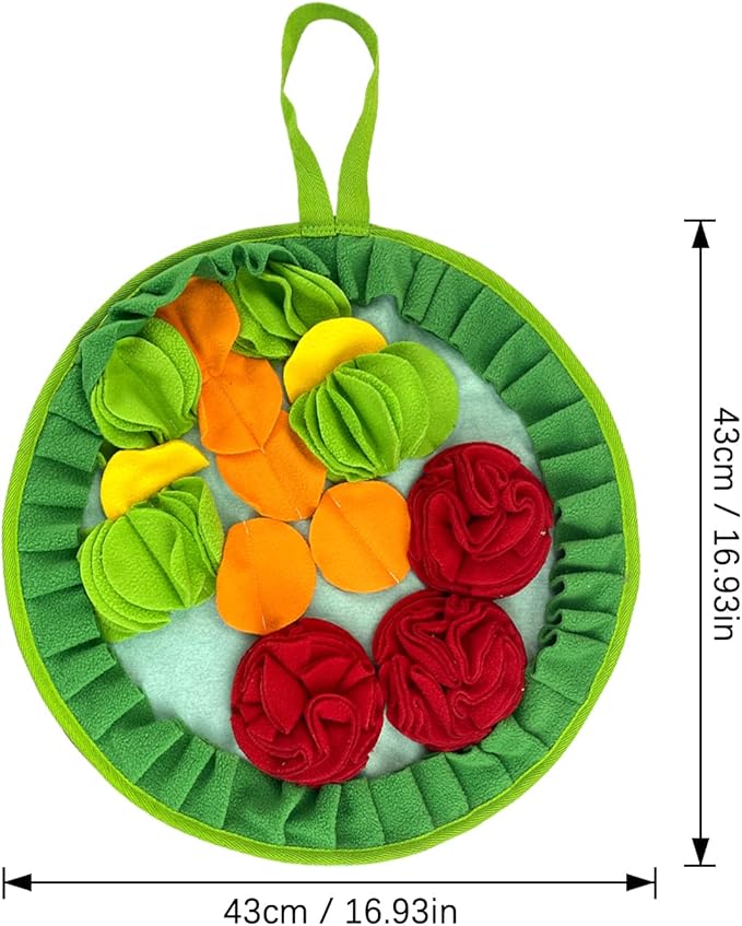 WishLotus Slip-Free Pet Snuffle Mat with Hanging Rope, Snuffle Mat for Dogs to Consume Energy and Relieve Stress, Pet Snuffle Mat for Rabbits, Hamsters, and Dogs to Improve Digestion (Three Flowers)