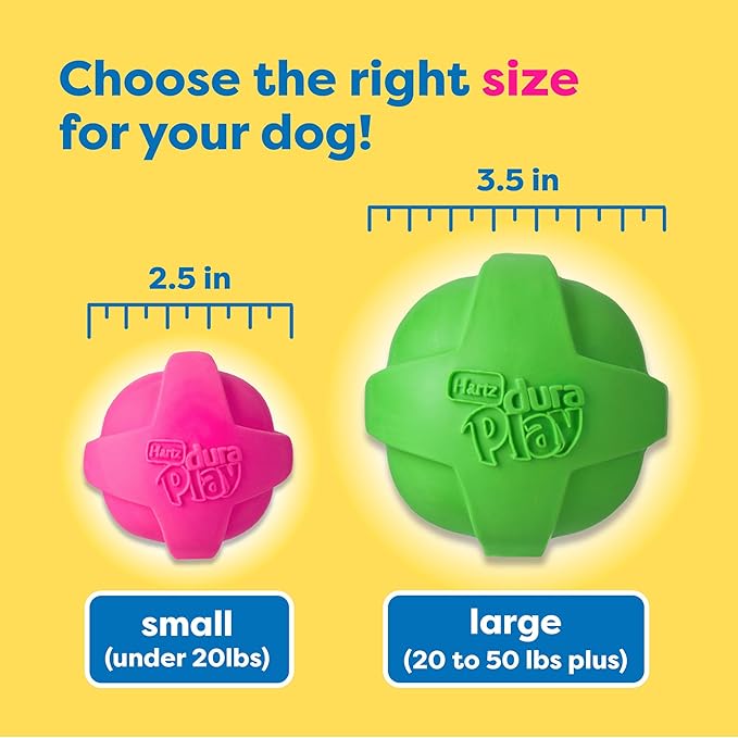 Hartz DuraPlay Bacon Scented Dog Toys, Small (Assorted Color) (Pack of 2)