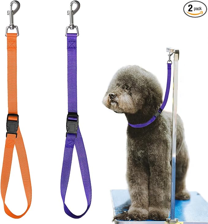 Pet Dog Grooming Loops,2 Pack Adjustable Nylon Restraint Noose Loop, Grooming Arm Accessories Fixed Dog Bathing Safety Tether Straps for Pet Grooming Table Bathtub (Style 3)