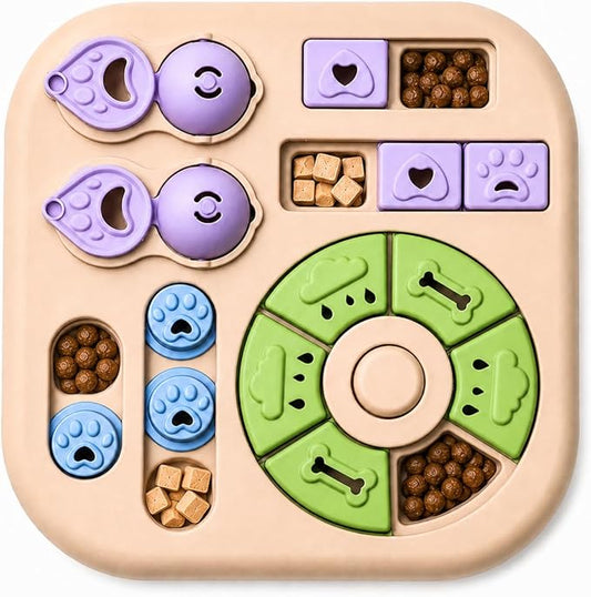 Tee Shirt Galaxy Interactive Dog Treat Puzzle Toys Durable, Dog Puzzle Toy IQ Training Slow Feeder for Large Medium Small Dogs, Squeak Enrichment & Mental Stimulation,Khaki