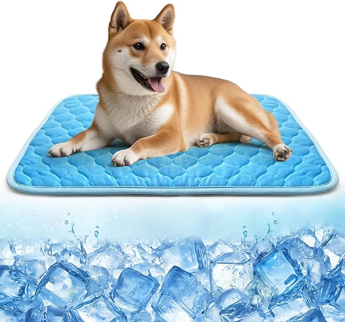 Dog Cooling Mat Self Cool Pad Blue