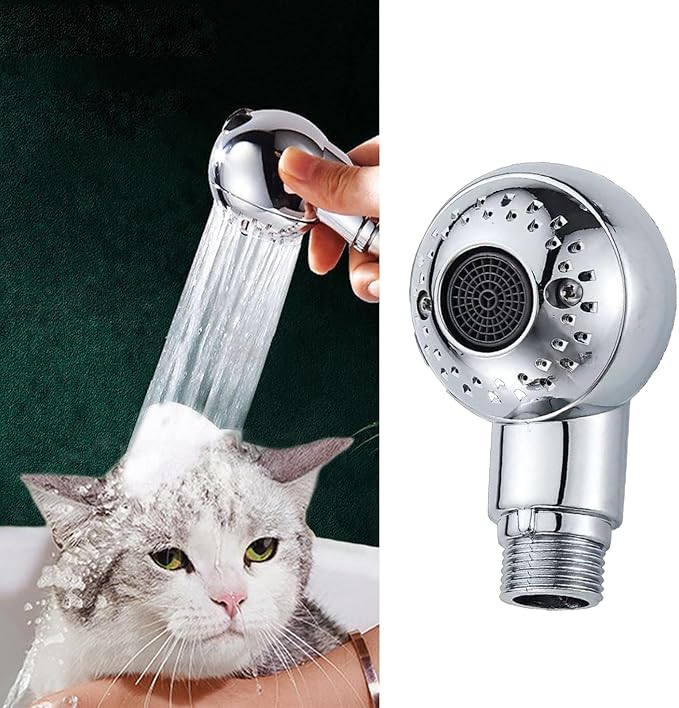 MANON ROSA Dog Shower Attachment - High-Pressure 2-Mode Handheld Sprayer with Universal Hose Interface for Small Medium Large Pets: Puppies Cats Kittens- Ideal for Bathing Massaging Grooming