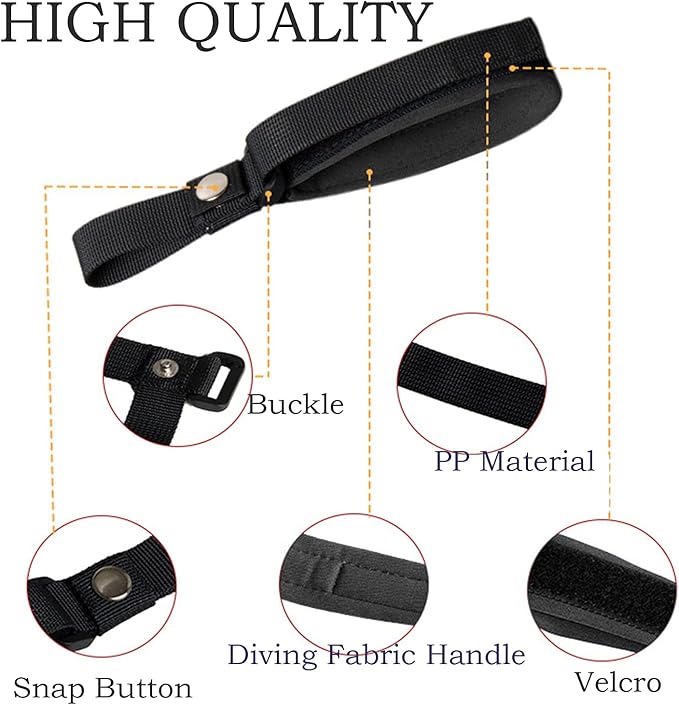 Hands Free Adjustable Wrist Strap,Suitable for Any Dog Leashes with Adopts Design,Soft and Comfortable Diving Fabric Wrist Strap for Retractable Dog Leash (Classic Black)
