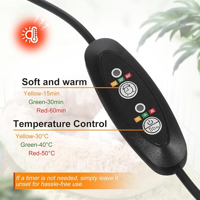 USB Heating Pad for Small Pets Reptile Heat Mat with Temp 5.5 Inch Thermal Insulation Mat for Hamsters Squirrels Rabbits Birds, Adjustable Terrarium Warm Cushion