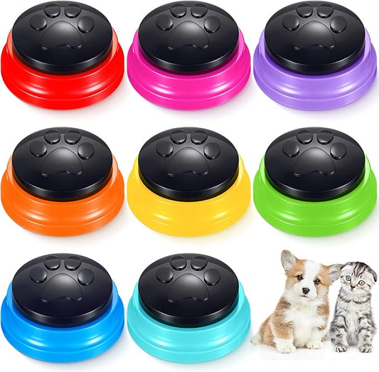8 Pack Voice Recording Button, Recordable Dog Buttons for Communication Dog Talking Buttons Pet Training Buzzers for Dogs Cats, 30 Second Record and Playback, Christmas Funny Gift for Friend, 8 Colors