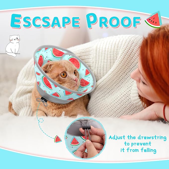 Cat Cone Collar Soft to Stop Licking, Adjustable, Foldable Lightweight Kitten Cones After Surgery Recovery for Cats & Kittens, Cat Cone Alternative, Easy Eating (Blue, S)
