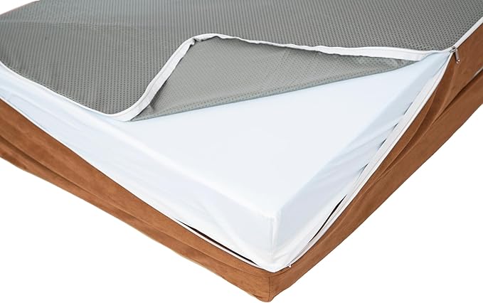 Orthopedic Dog Bed Medium - 4" Solid Memory Foam Pet Bed for Arthritis Relief & Hip Dysplasia - Bolster Style with YKK Zippered Waterproof Washable Cover & Bottom for Senior Dogs 10-50lbs