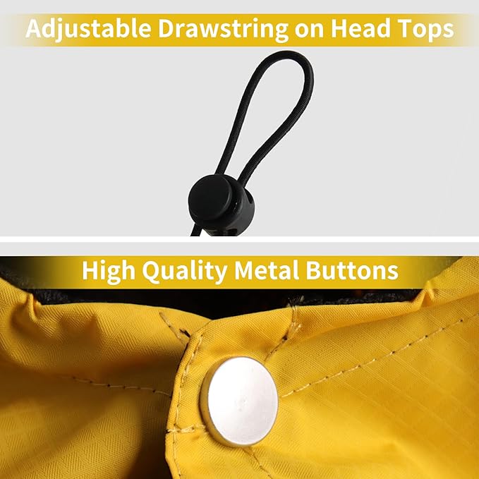 JoyDaog Premium Dog Raincoat with Hood for Small Dogs,Outdoor Sports Waterproof Dog Rain Jacket,Puppy Raincoat with Pockets,Yellow S