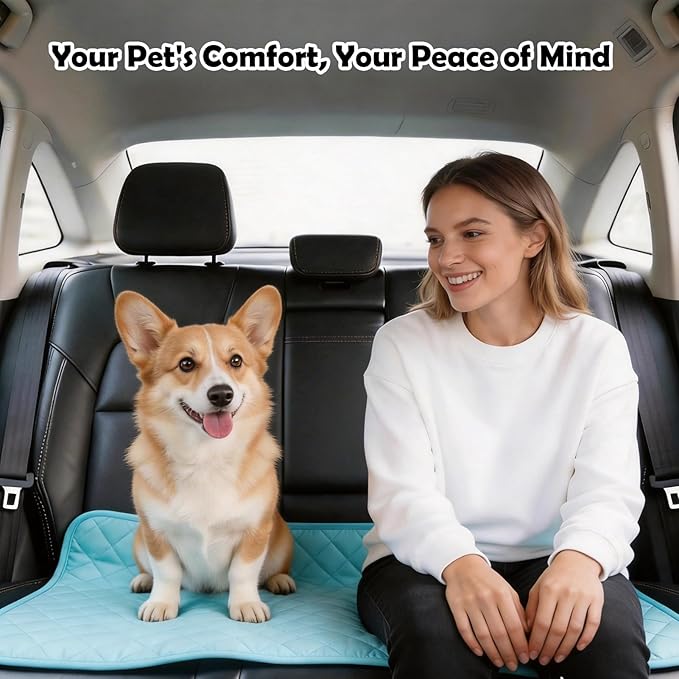 Vivifying Dog Cooling Mat, Ice Silk Pet Cooling Pad for Car Back Seat, Non-Slip Summer Cooling Mat for Dogs and Cats, Indoor & Outdoor, 52" x 25"