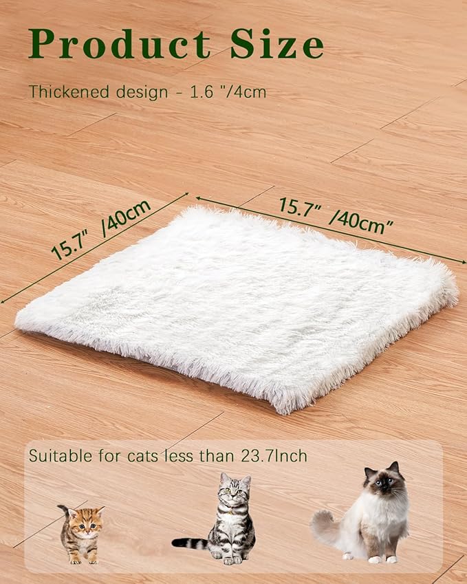 SETVSON Cat Bed Pad for Indoor Cats, 15.7*15.7*1.57 inch Double Sided Soft Small Pet Bed, Washable Cat Bed Dog Bed, Cute Self Heating Pet Pad, Breathable Pet Mat for Kitten, Medium, Large Cats Puppy