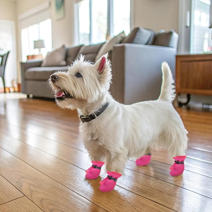 SCENEREAL Dog Shoes for Hot Pavement for Small Medium Dogs Paw Protectors, Summer Heat Boots Resistant Waterproof Soft Outdoor Walking Indoor Hardfloors, Pink Size 3