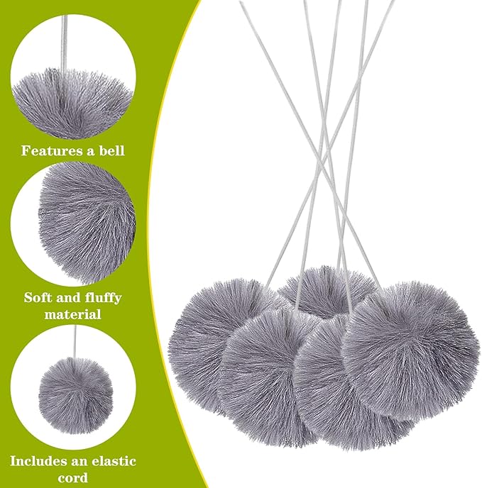 15 Pack Cat Tree Replacement Balls, Interactive Dangling Toys with Bell and Single Elastic Rope Kitten Tower Replacement Ball Plaything Add Ons for Cat Scratching Post Tree