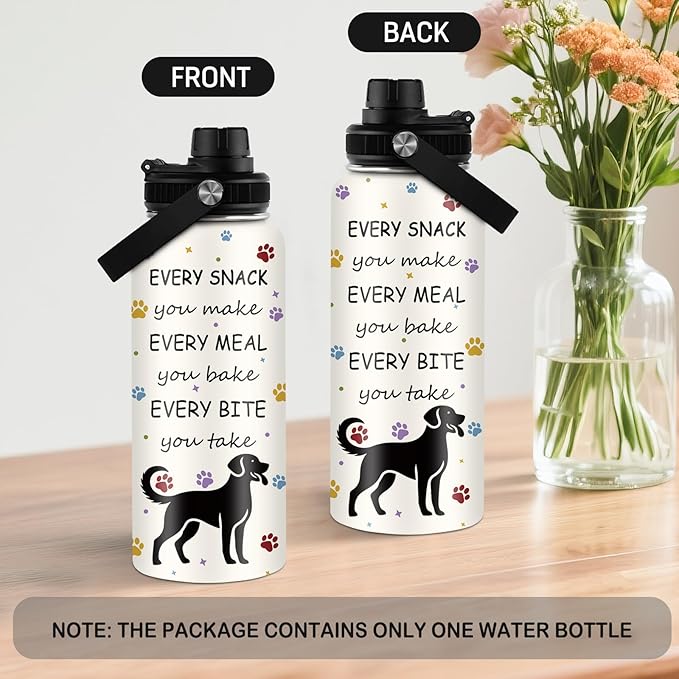 Dog Mom Gifts for Women, Mothers Day Gifts, Dogs Lovers Gift for Boys Girls, 32 oz Insulated Water Bottle, Stainless Steel Water Bottles, Cute Dog Paw Tumbler, Dogs Cup Gift for Birthday (1pcs)
