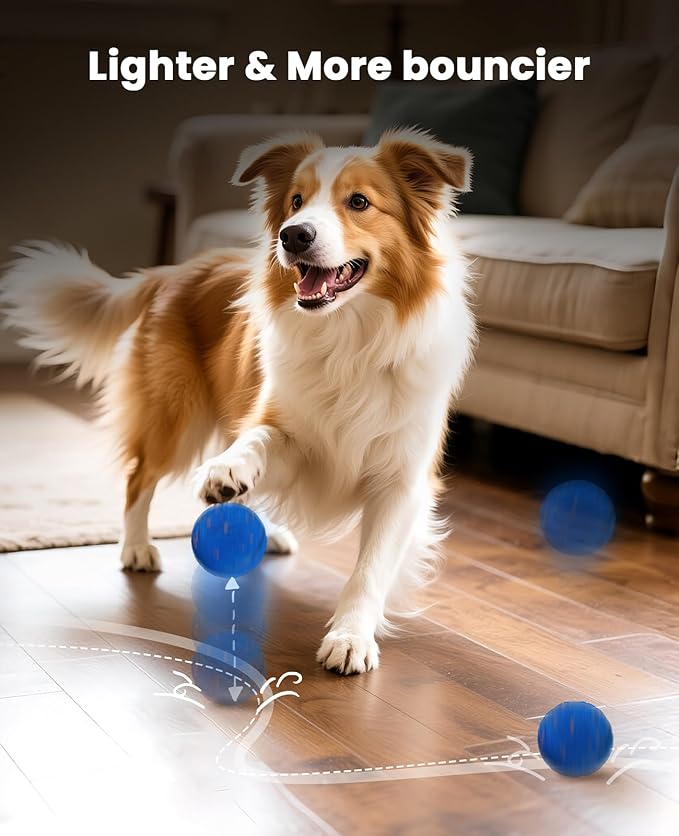 Xeuch Smart Interactive Dog Balls, Automatic Moving Ball for Medium and Large Dogs, ETPU New Material, Motion Activated Rolling & Rotating Bouncy Toy for Dog Enrichment & Stimulation
