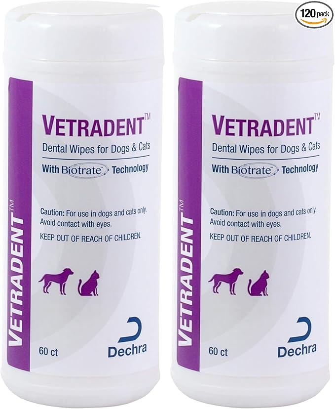 Vetradent Dental Wipes,60 ct,(Pack of 2)