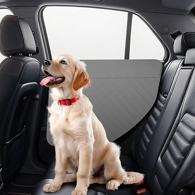 Dog Car Door Protector, 20% Larger Coverage Vehicle Door Cover,Car Door Guard Mat, Pet Door Panel Protector for SUVs Pickup Trucks, Protects Doors from Dog Scratching (Grey)