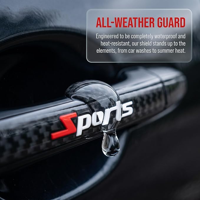 8PCS Sports Carbon Fiber Car Door Handle Protector, Anti-Scratch Door Cup Guard, Universal Door Bowl Paint Protection Sticker for Cars SUVs Trucks