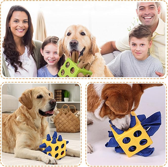 Dog Puzzle Toy, Dog Snuffle Ball, Interactive Puzzle Dog Toys for Small, Medium, Large Dog, Puppy Treat Dispenser, Cloth Strip Hiding Food Chew Toys(Green)