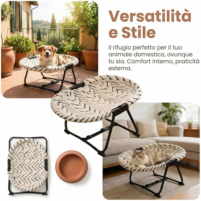 Elevated Pet Bed, Foldable Indoor Cats Raised Bed with Metal Frame, Portable Breathable Non Slip Cot Hammock, Cooling Raised Pet Cot with Breathable Mes, Sleeping Platform for Dogs and Cats (B)