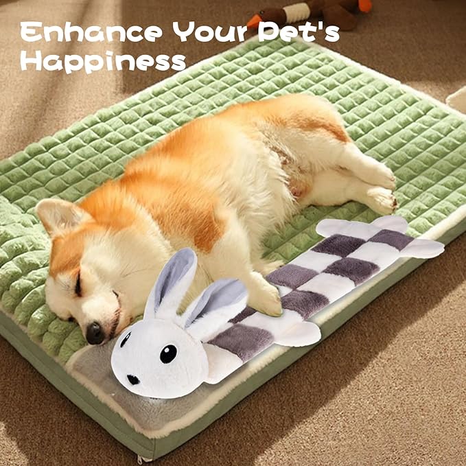 Mihachi Easter Rabbit Dog Squeaky Toys 16 Squeakers for Aggressive Chewers, Tough Interactive Tug of War Dog Toy-Chew Toy for Small,Medium,Large Breed No Stuffing Toy, Fun Long Toys 22.8 Inches
