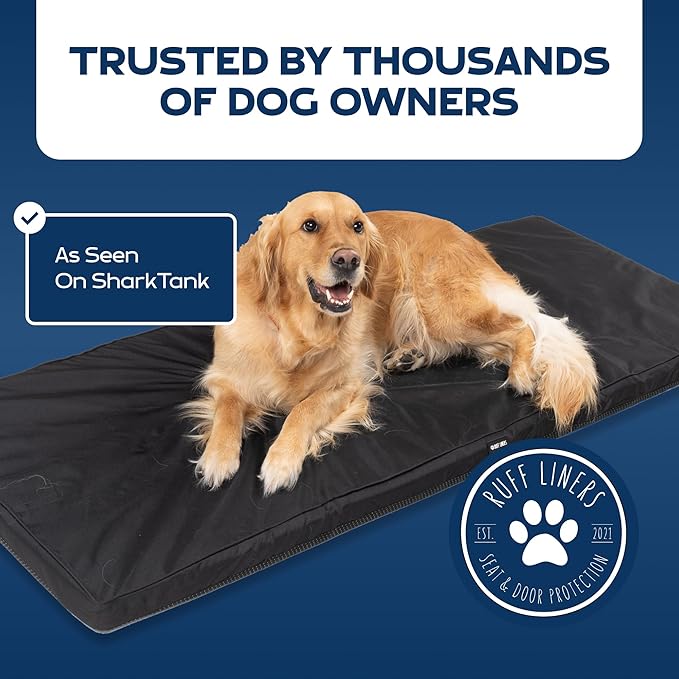 Ruff Liners XL Back Seat Dog Bed Cushion, Gray – As Seen on Shark Tank – for XL Seat Extenders/Floor Covers – Waterproof, Machine-Washable – Backseat Dog Bed with Rebound Foam